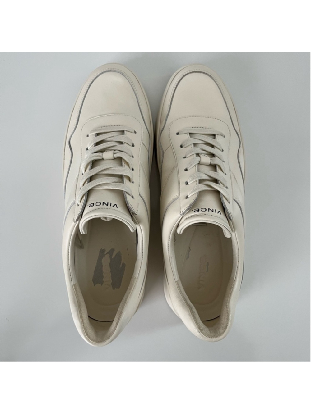 Vince Warren Court Platform Lace Up Sneakers Milk White Leather Womens 10 - Picture 11 of 16